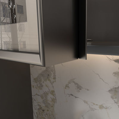 jakość  2.4m Matte Black Aluminum Furniture Profile For Wardrobe Cabinet Door Glass fabryka