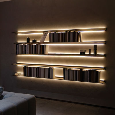 L kształt aluminium meble domowe Led Light Pływające półki 100cm 120cm