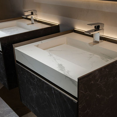 LED oświetlone łazienki szafy lustrzane z przechowywaniem White Rock Slab