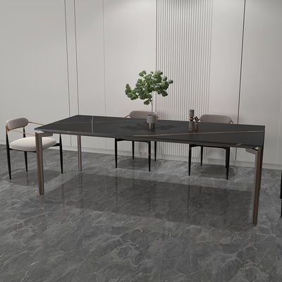 Minimalistyczny aluminium meble domowe luksusowe nowoczesne prostokątne Rock Top Aluminiowy stół jadalny