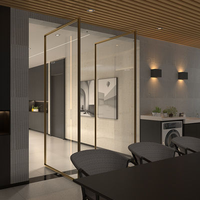 Luxury Aluminium Frame Wewnętrzne Drzwi Pivot Do Domu Windproof