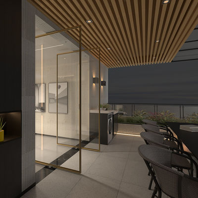 Luxury Aluminium Frame Wewnętrzne Drzwi Pivot Do Domu Windproof